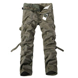 Fashion Multi-Pocket Solid Mens Cargo Pants High Quality Casual Slim Workout Men Trousers Size 28-40