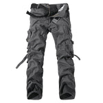 Fashion Multi-Pocket Solid Mens Cargo Pants High Quality Casual Slim Workout Men Trousers Size 28-40