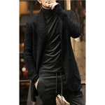 Knitted Cardigan Sweater Men 2020 Autumn Mens Long Sweater Jacket Casual Slim Fit Trench Knitwear Sweaters Streetwear Tops Gray