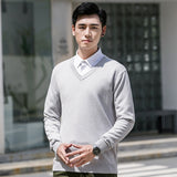 3XL Men's Sweater Cashmere Blended Knitted V-neck Pullover Hot Selling Fall Winter Men's Wool Knitted Sweater High Quality Warm