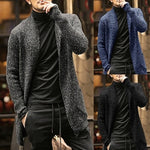 Knitted Cardigan Sweater Men 2020 Autumn Mens Long Sweater Jacket Casual Slim Fit Trench Knitwear Sweaters Streetwear Tops Gray